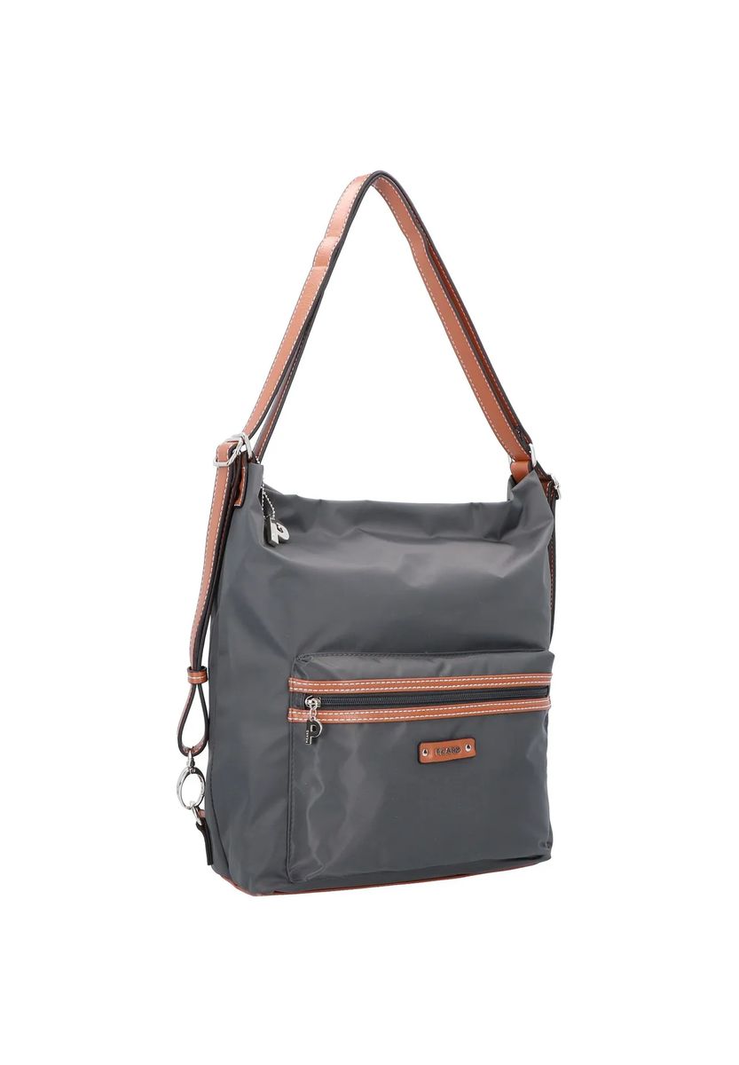 Funktionale Nylon-Schultertasche mit Kontrastbesatz