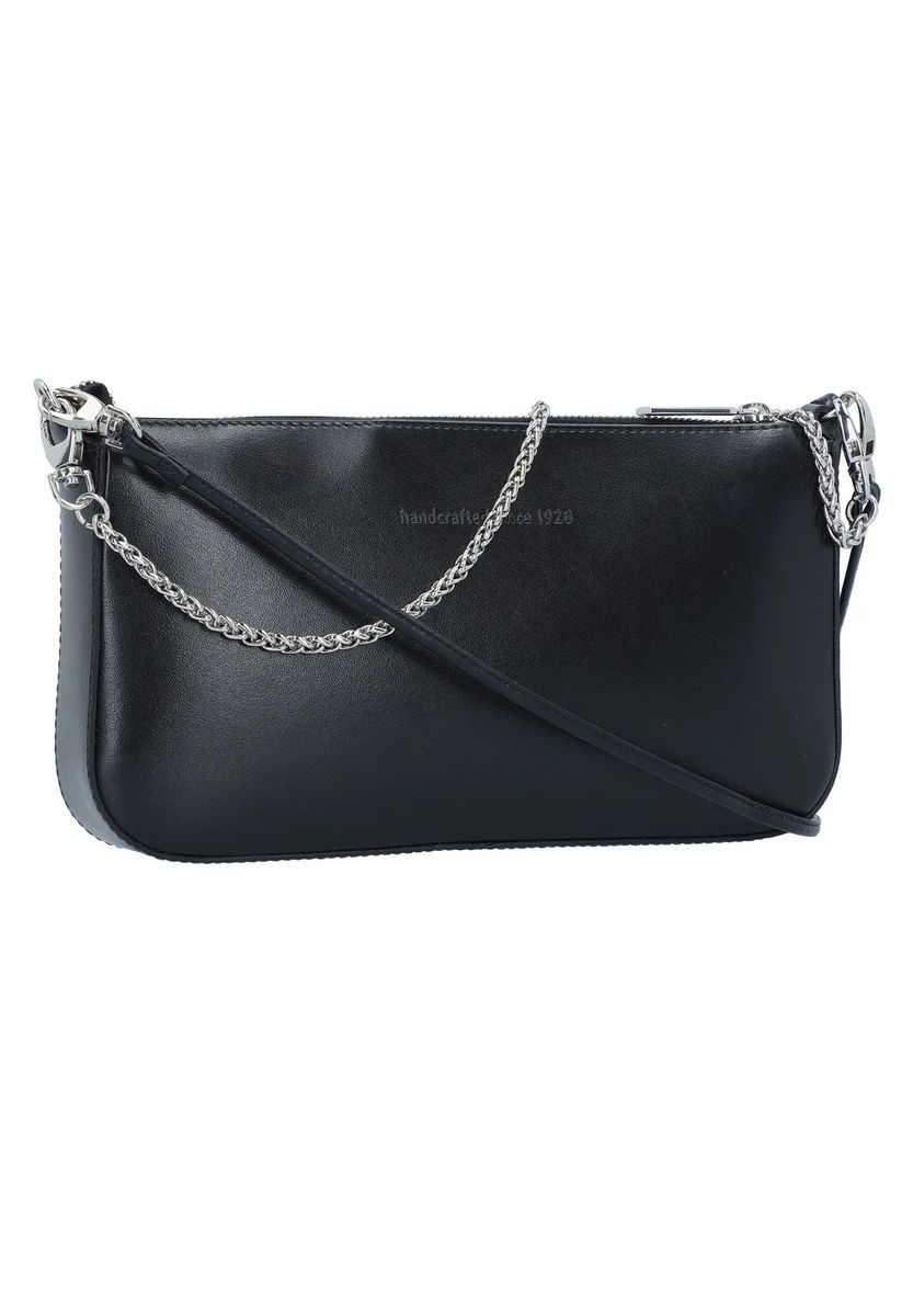Schlichte Leder-Schultertasche mit Kette