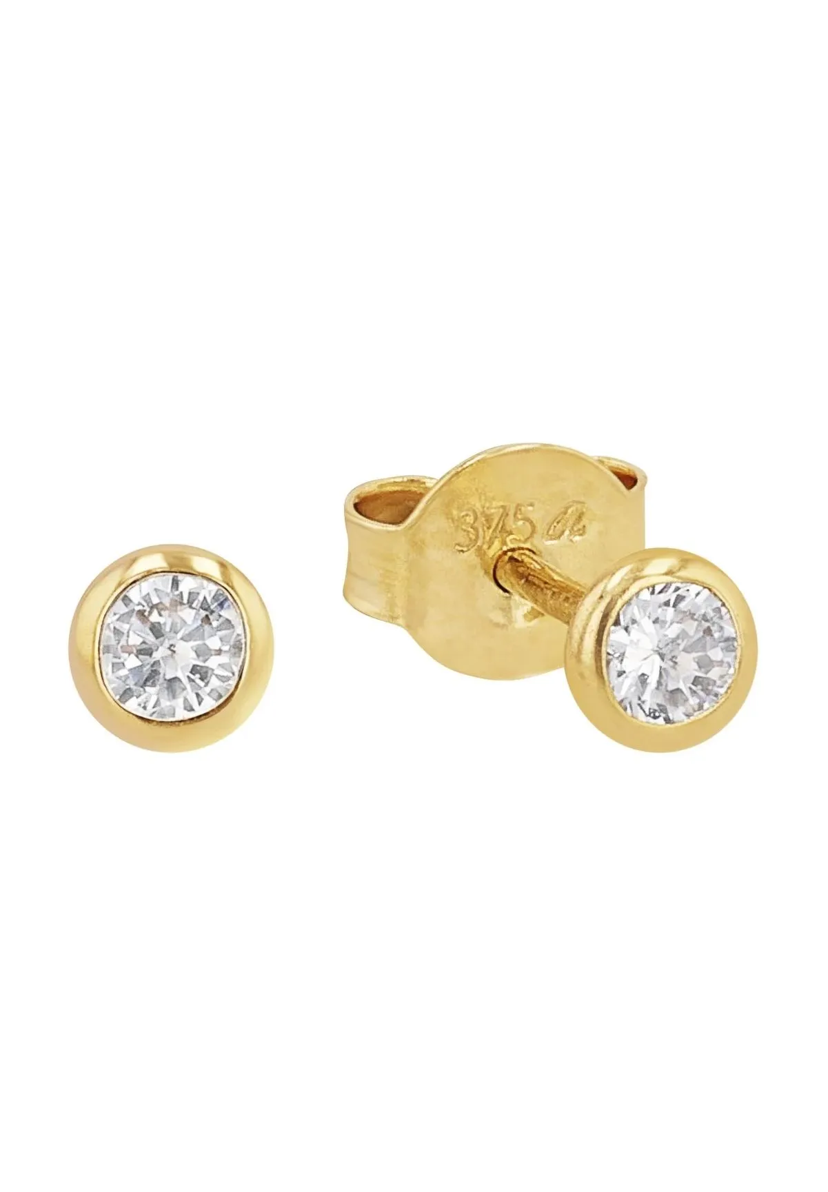 Minimalistische Gold-Ohrstecker mit Zargenfassung