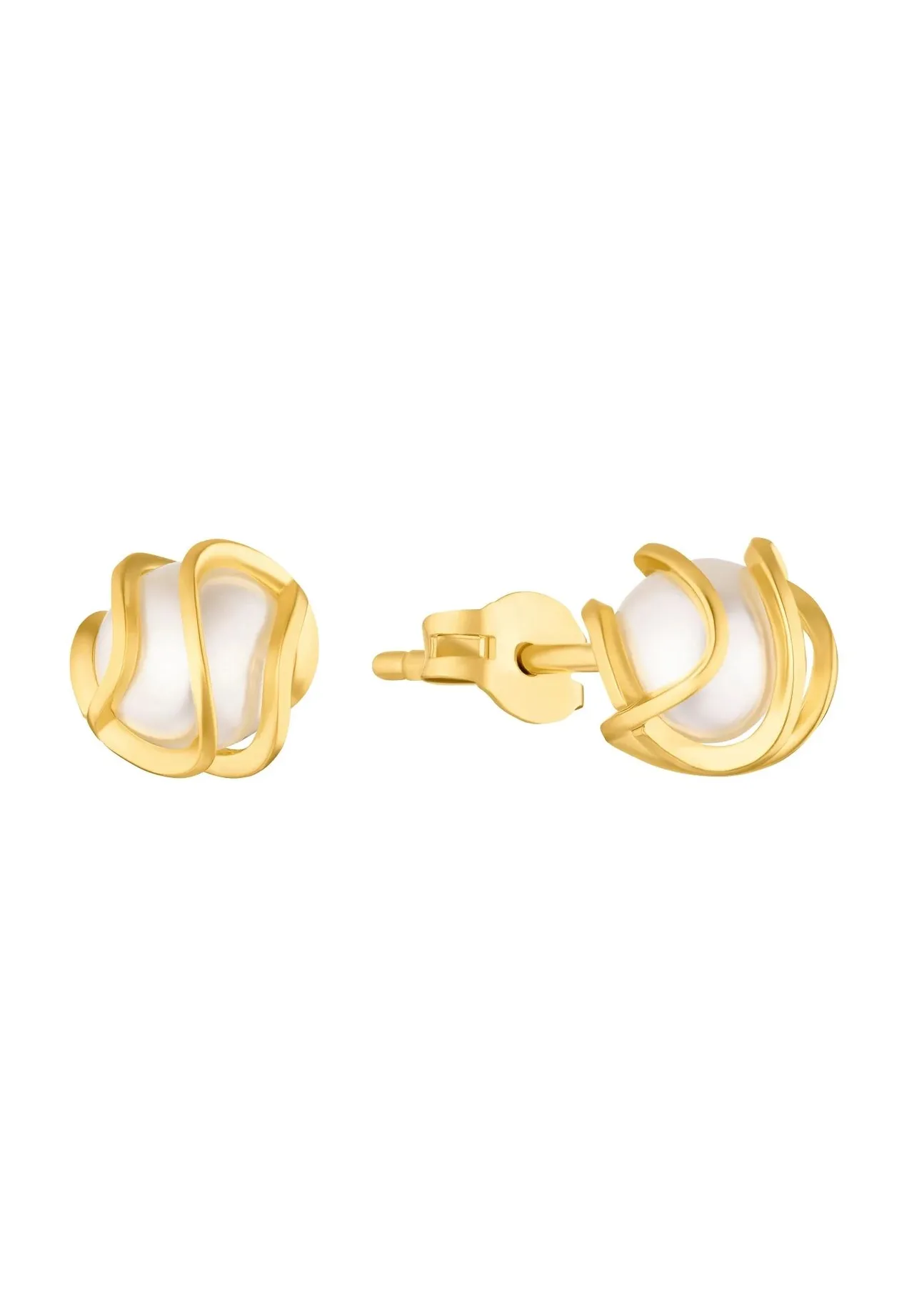 Elegante Ohrstecker mit Perlenkäfig