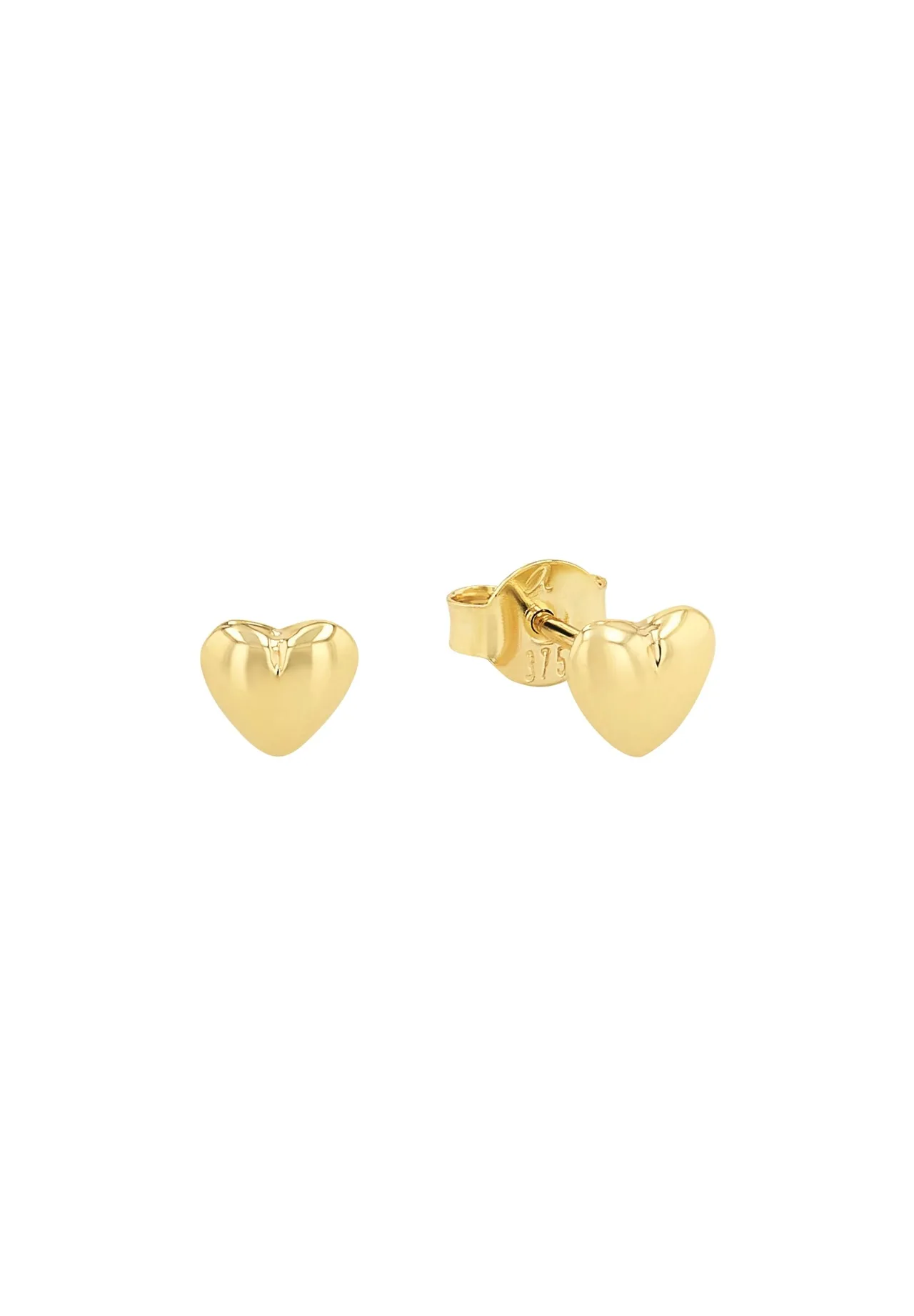 Polierte Herz-Ohrstecker aus Gold