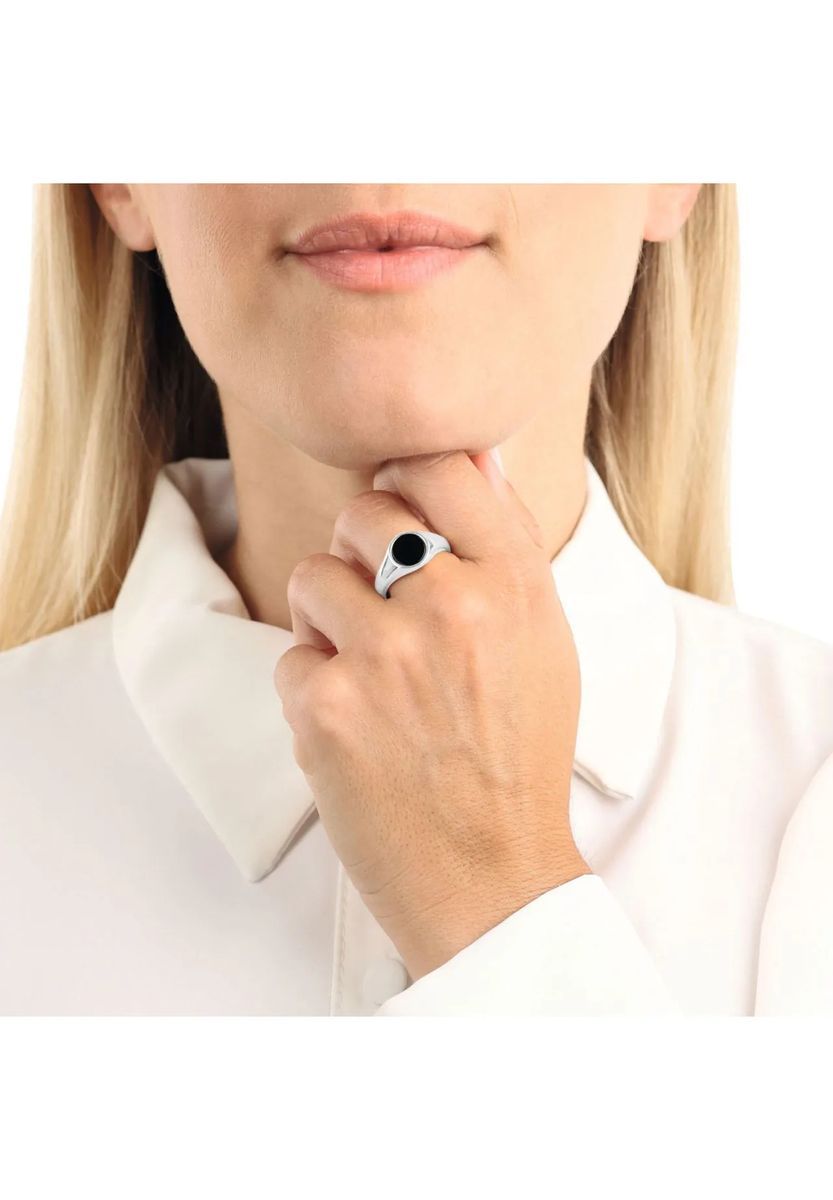 Minimalistischer Siegelring mit Onyx