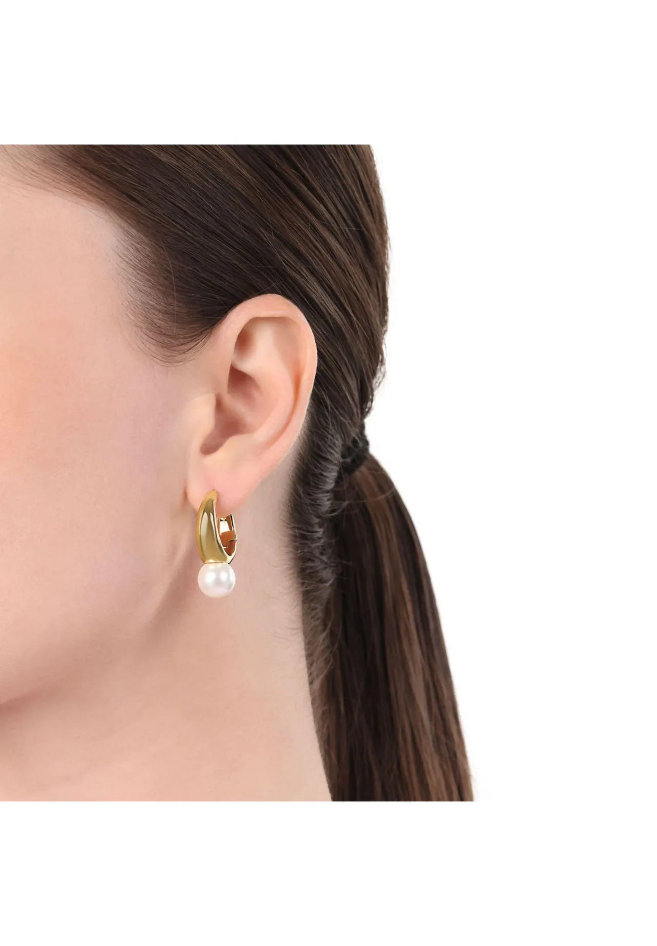 Elegante Creolen mit Perlenanhänger