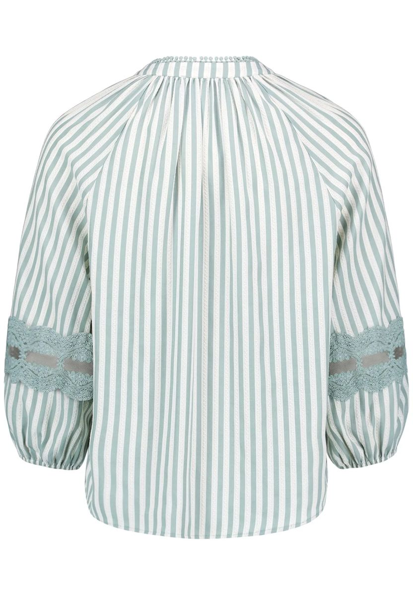 Gestreifte Schlupfbluse mit Spitze
