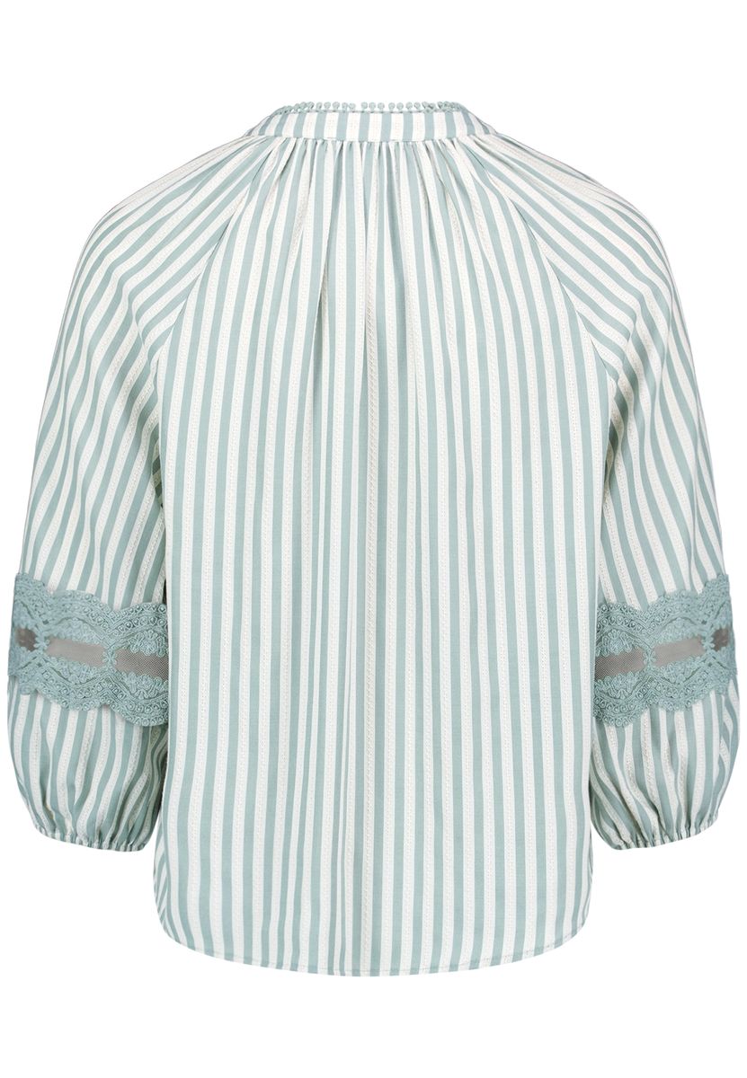 Gestreifte Schlupfbluse mit Spitze