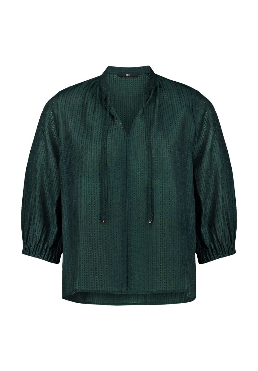 Strukturierte Tunika-Bluse mit Bindeband