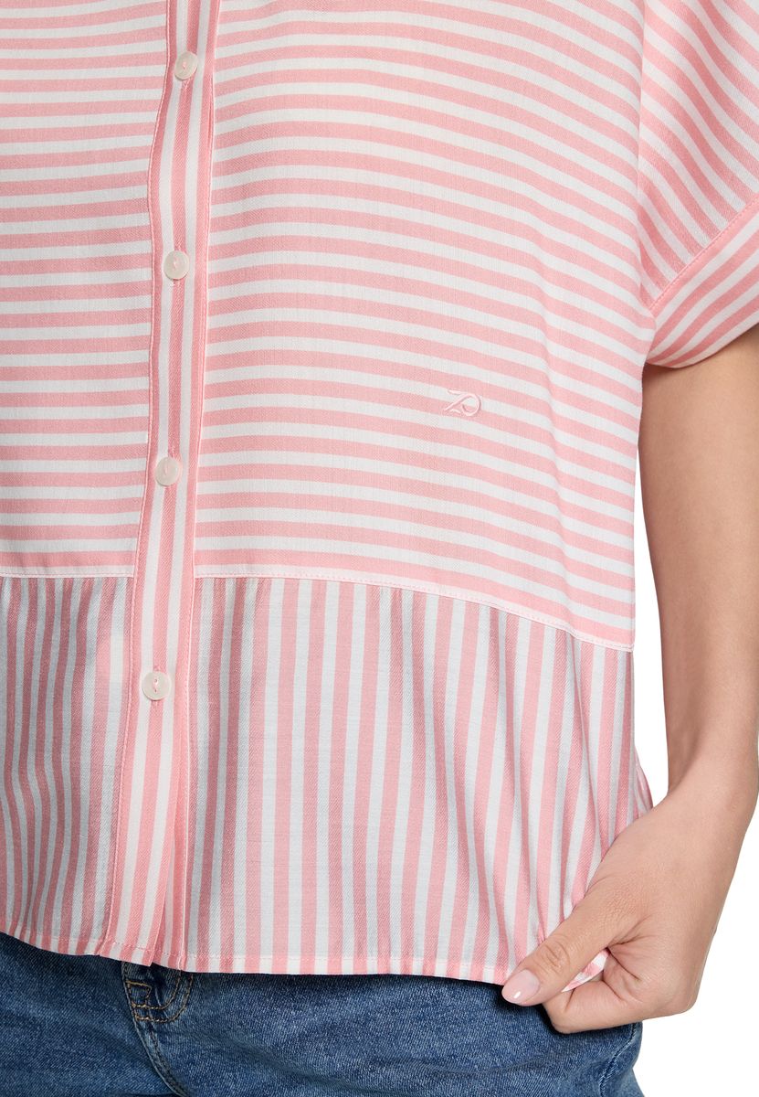 Gestreifte Kurzarm-Bluse im Oversize-Look