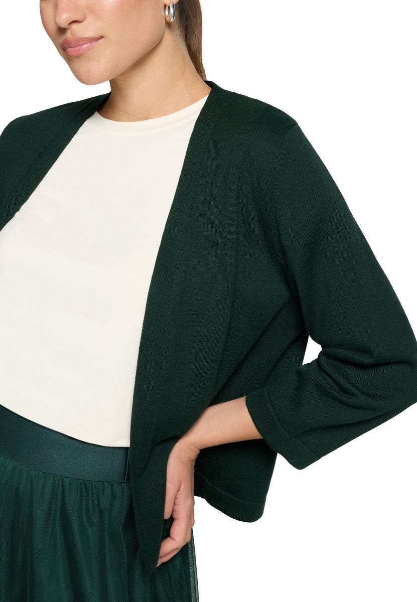 Offene Feinstrickjacke mit Dreiviertelarm