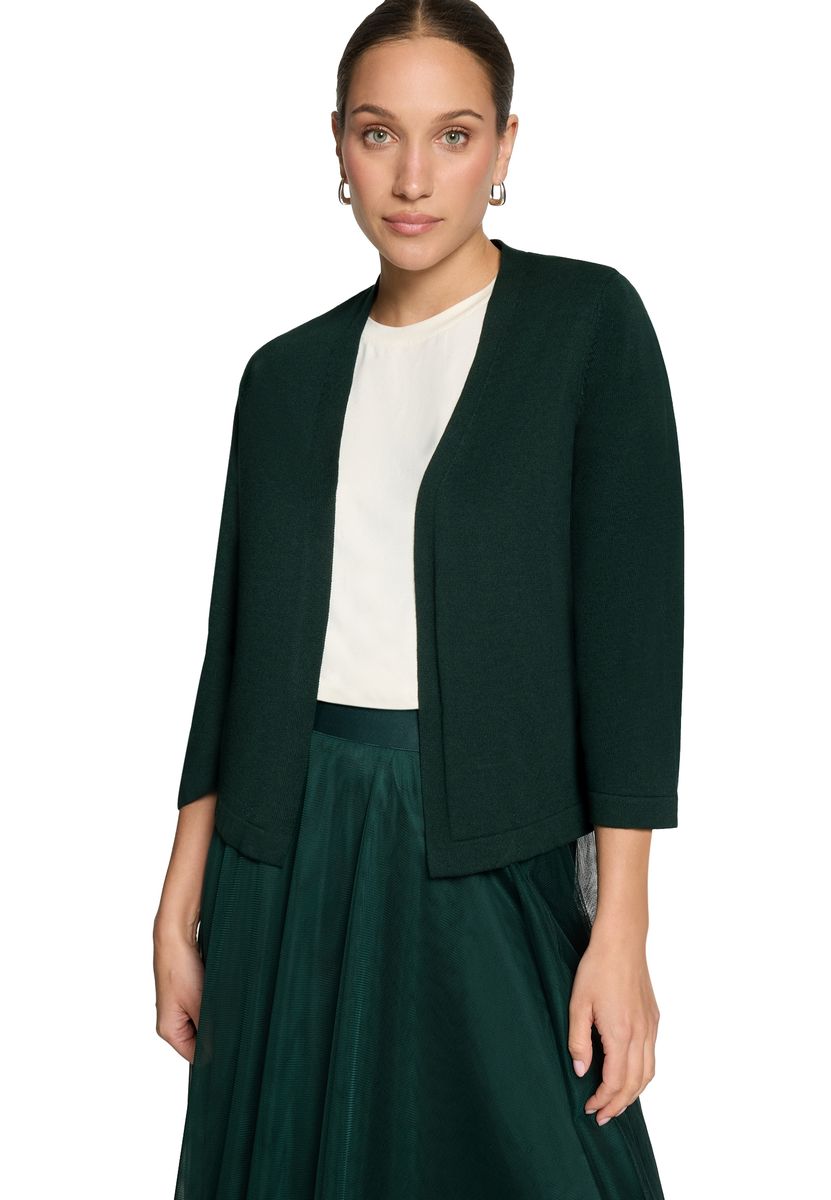 Offene Feinstrickjacke mit Dreiviertelarm