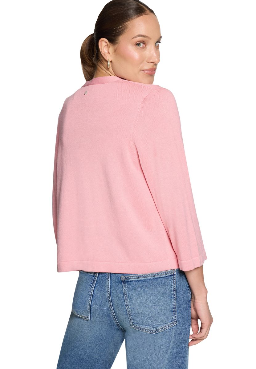Feinstrickjacke mit 3/4-Ärmeln