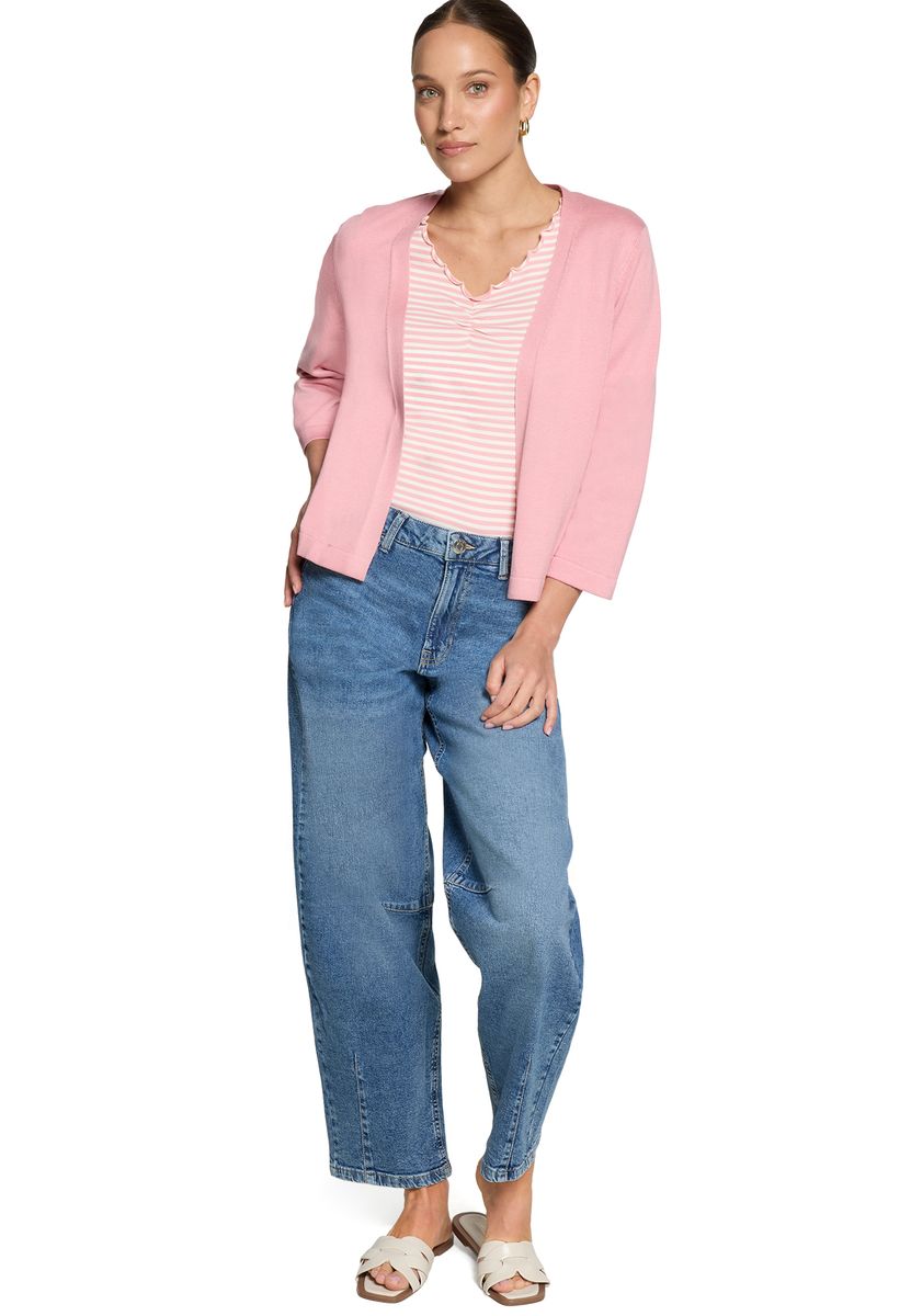 Feinstrickjacke mit 3/4-Ärmeln