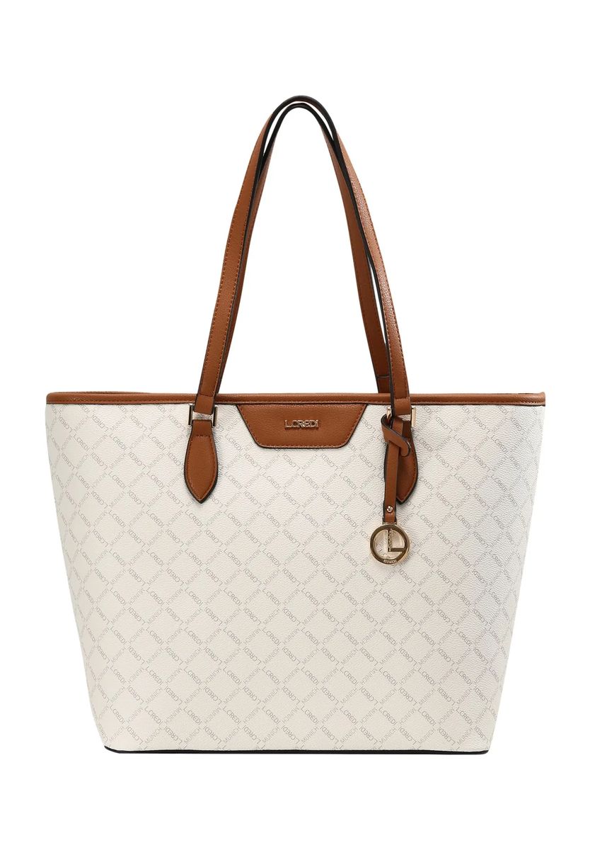 Shopper aus Kunstleder mit Logoprint