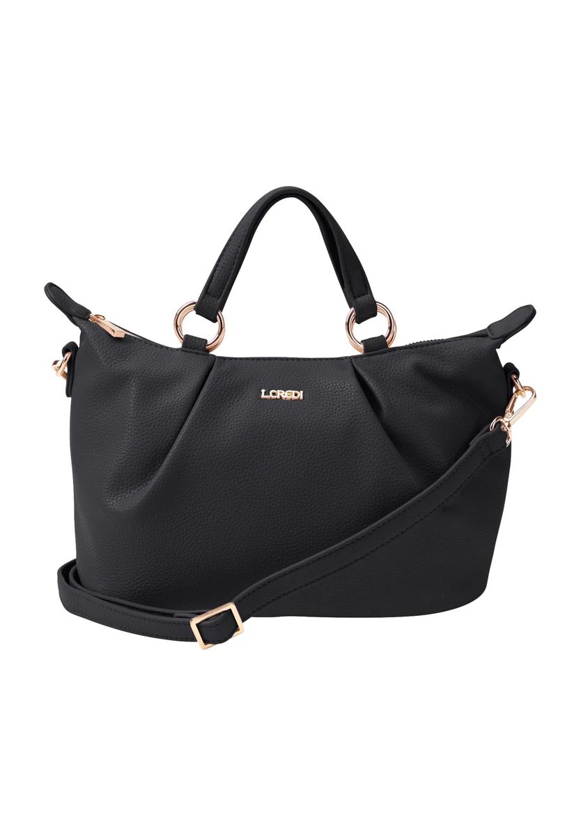 Strukturierte Handtasche mit Falten-Details