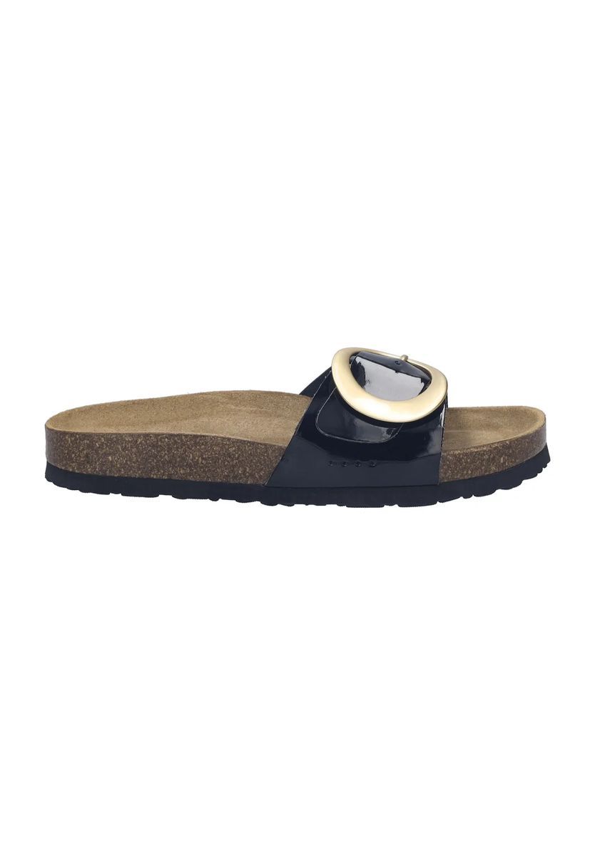 Elegante Lackleder-Pantolette mit Schnalle