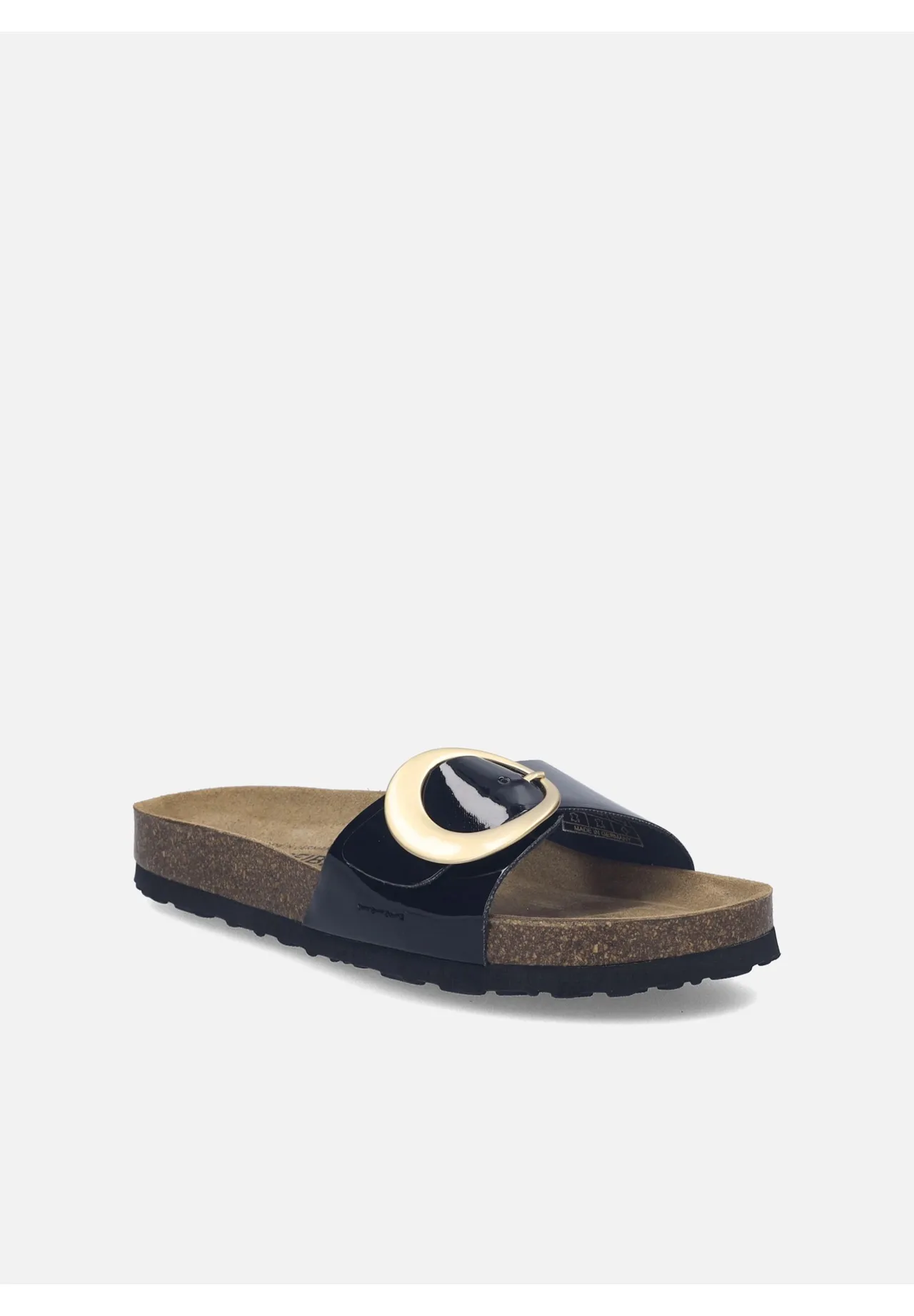 Elegante Lackleder-Pantolette mit Schnalle