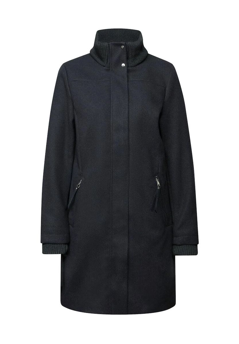 Eleganter Kurzmantel mit Strickkragen