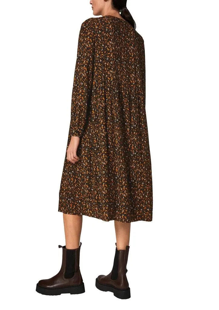 Viskose-Midikleid mit Blumenprint