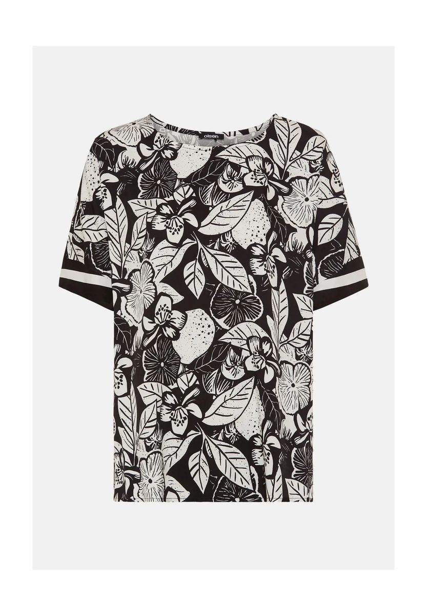 Gewebte Bluse mit Zitronen-Print