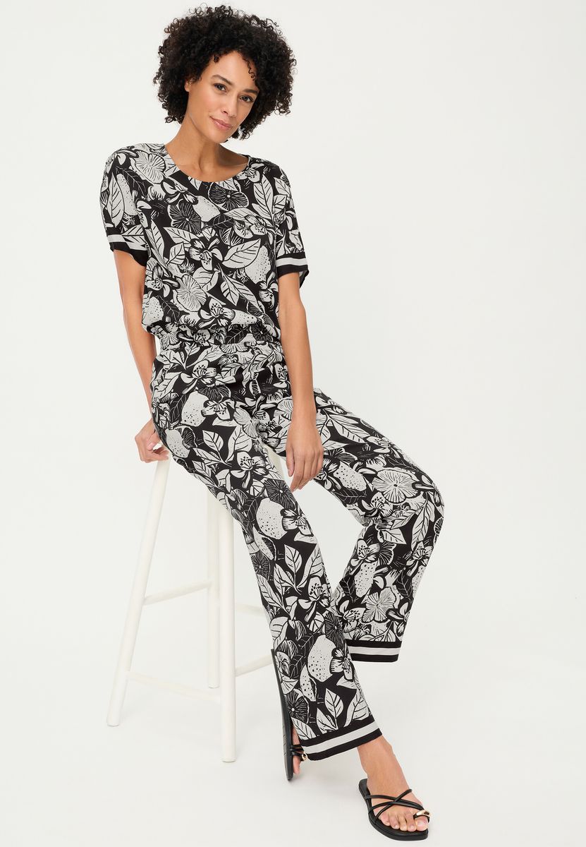 Gewebte Bluse mit Zitronen-Print