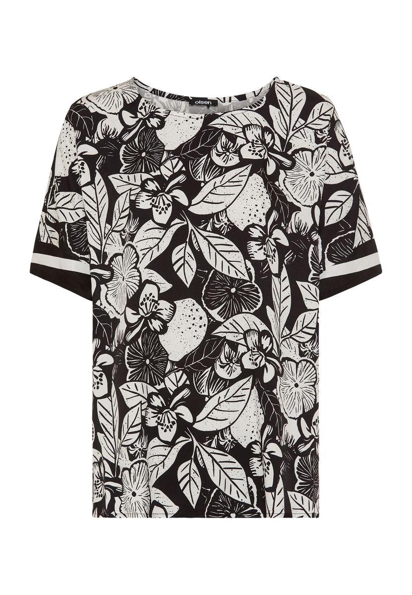 Gewebte Bluse mit Zitronen-Print