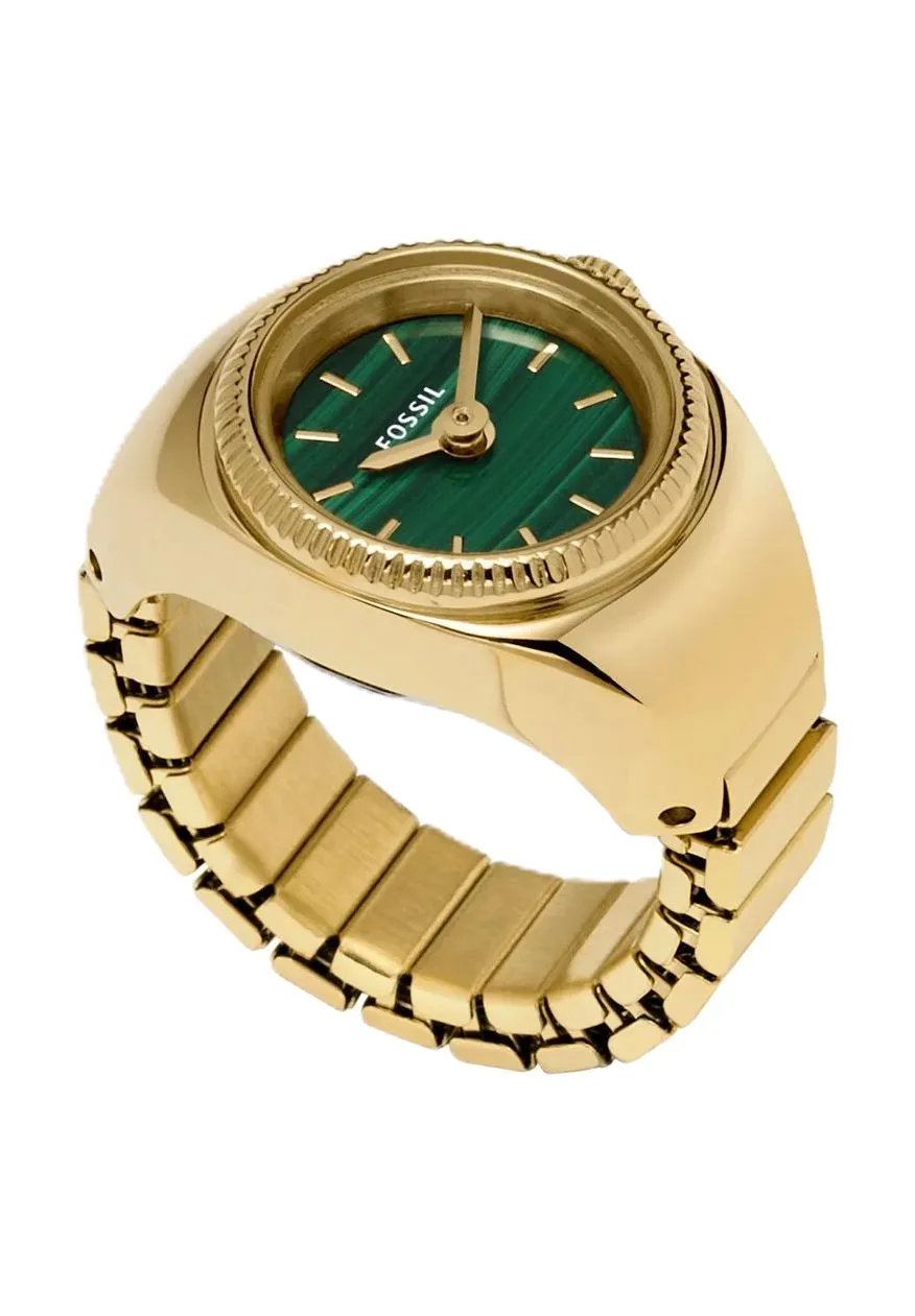 Goldfarbener Malachit-Uhrenring