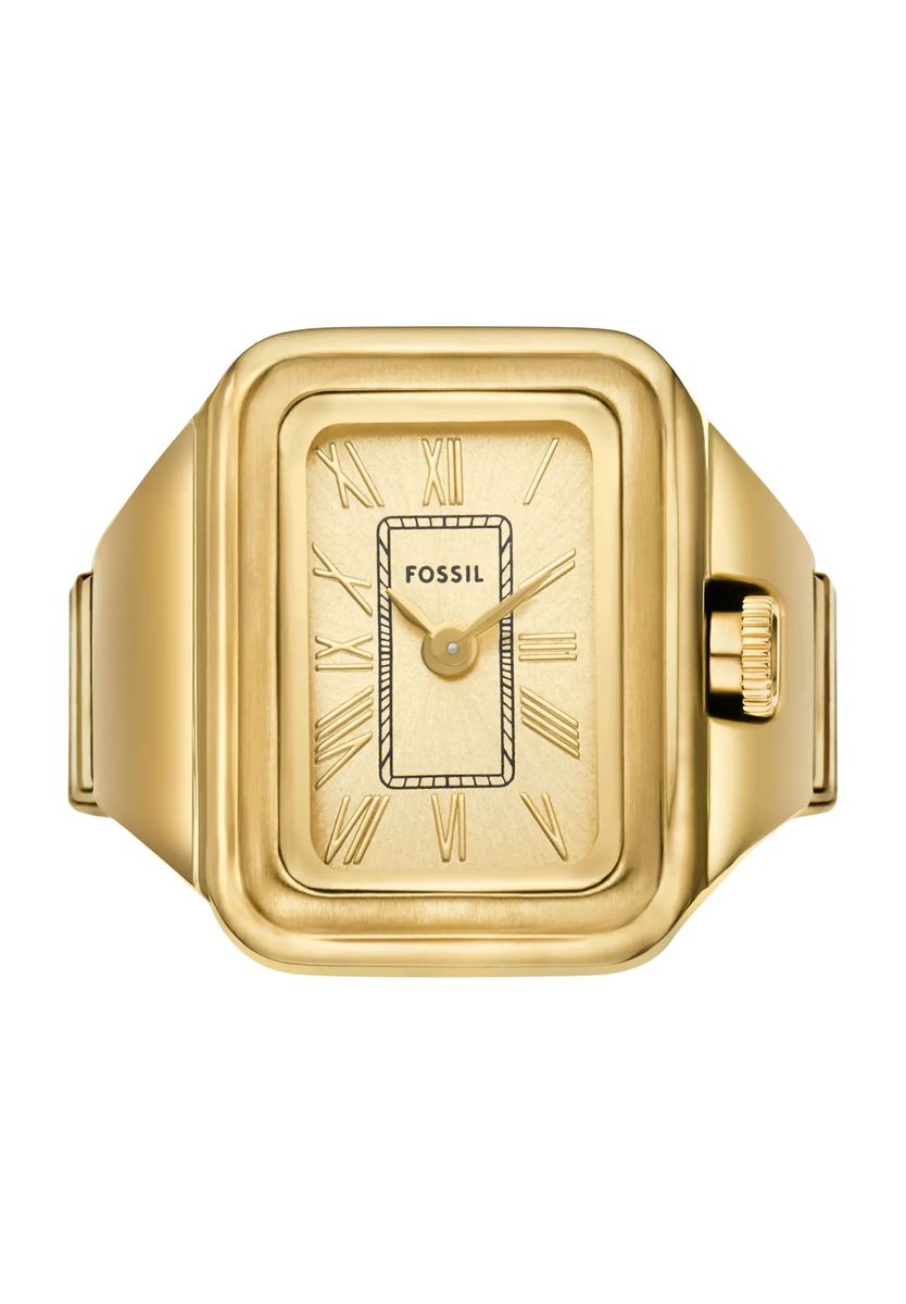 Raquel Rechteckige Goldene Ringuhr