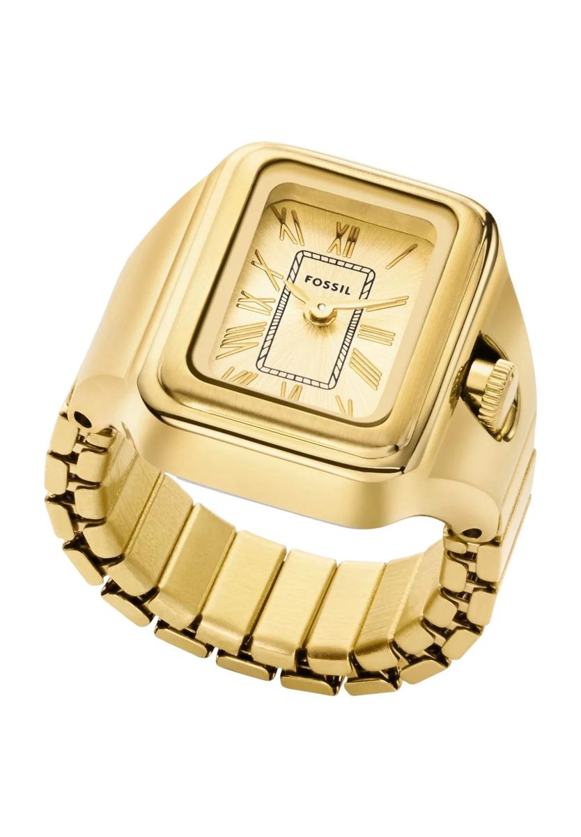Raquel Rechteckige Goldene Ringuhr