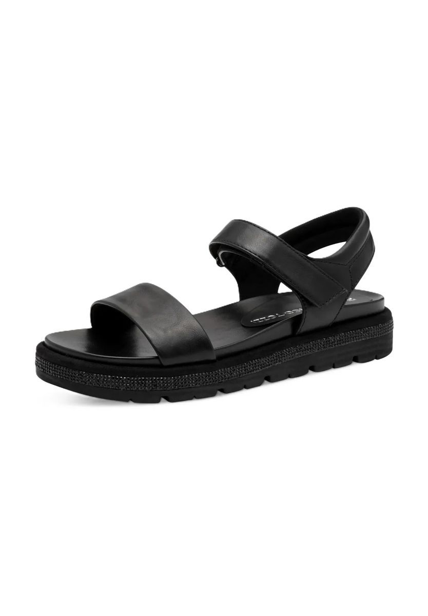 Sportliche Plateausandalen mit Strassbesatz