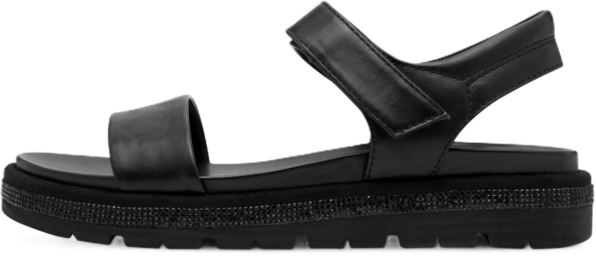 Sportliche Plateausandalen mit Strassbesatz