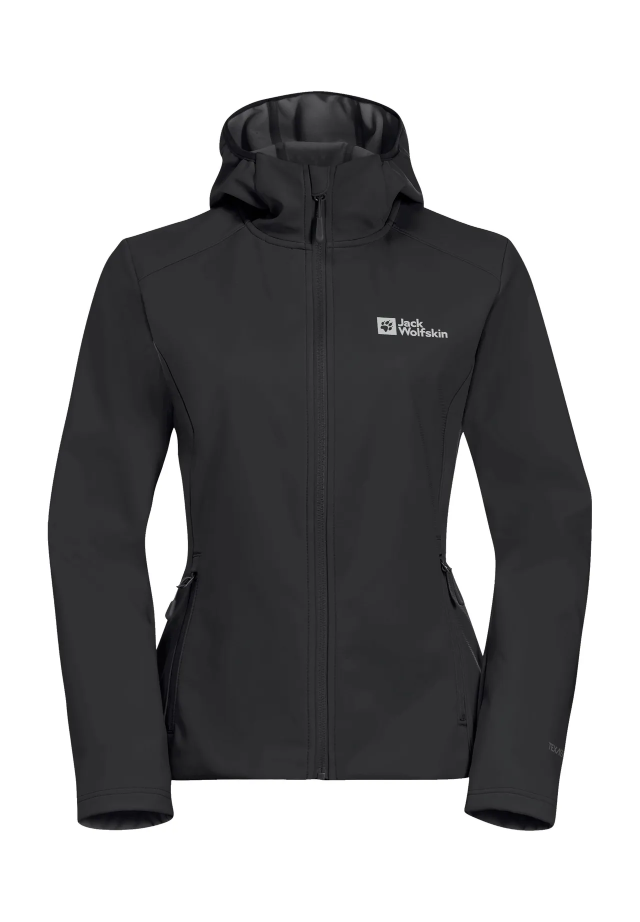 Winddichte Softshelljacke mit Kapuze