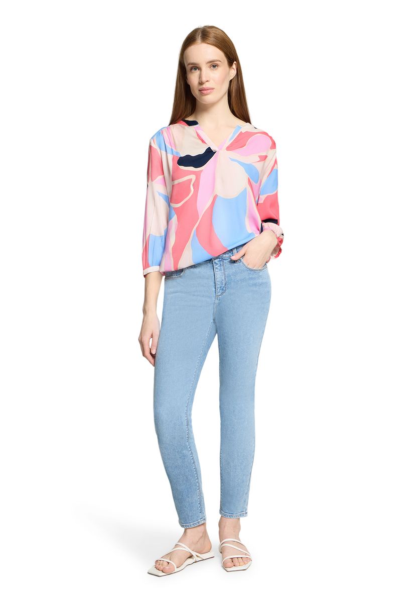 Tunika-Bluse mit abstraktem Muster