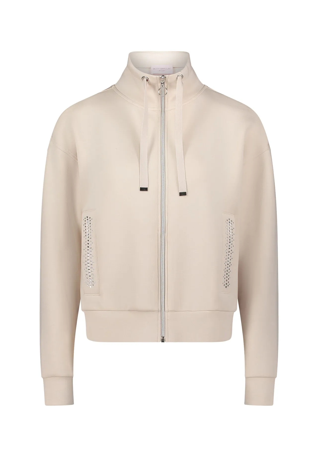 Verzierte Zip-Jacke mit Stehkragen