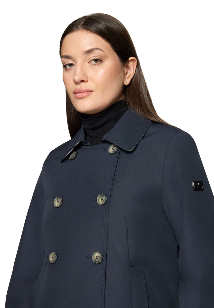 Kurze doppelreihige Trench-Jacke