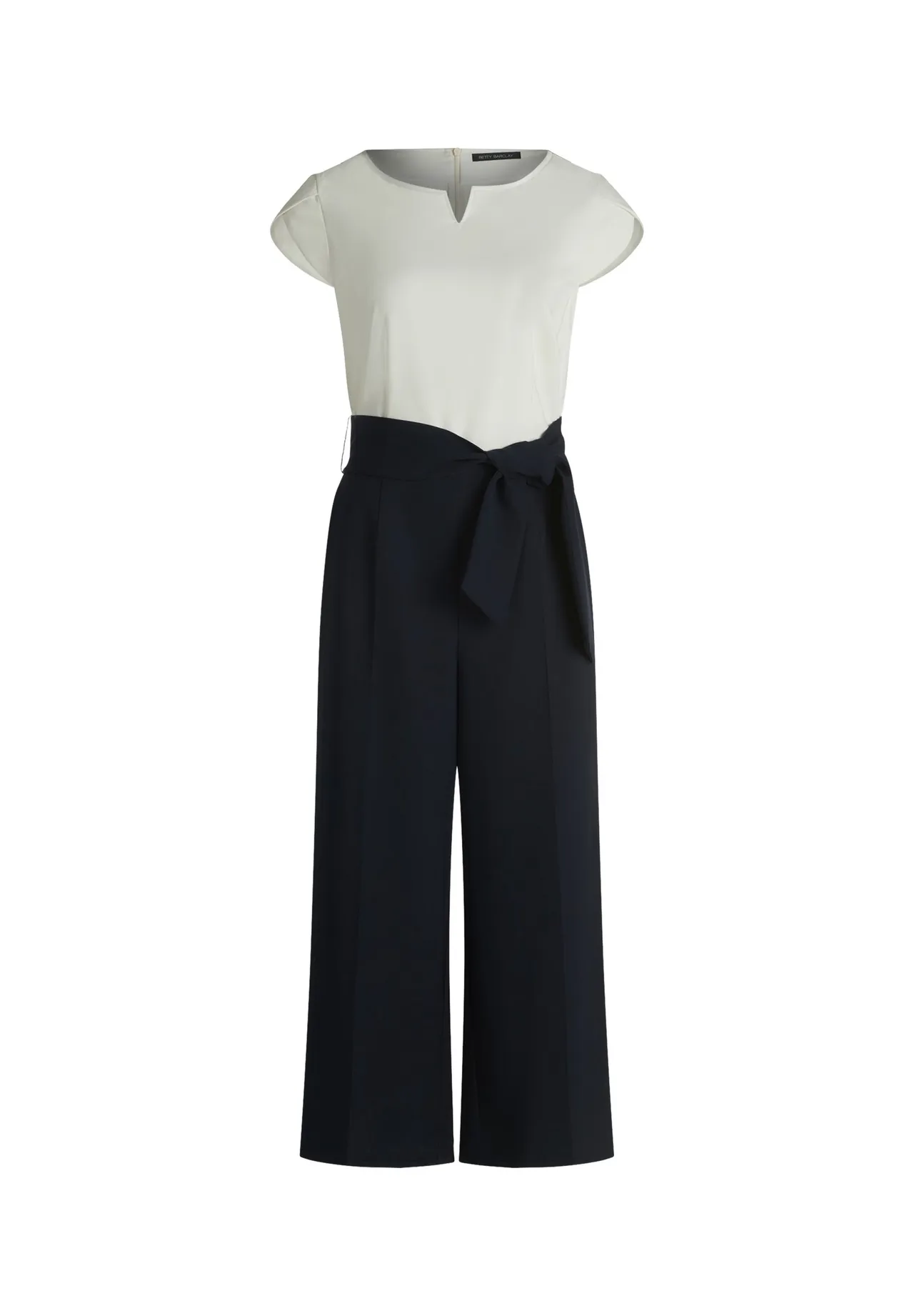 Zweifarbiger Jumpsuit mit weitem Bein