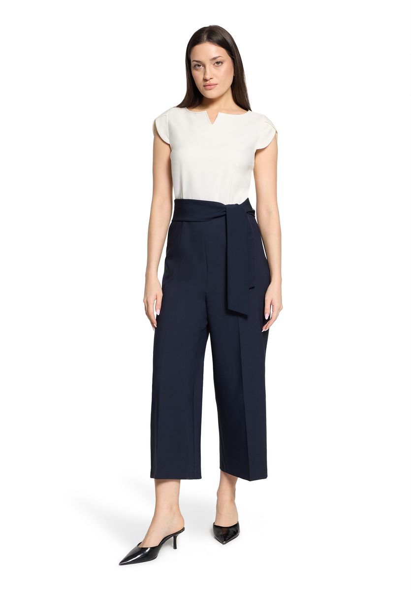 Zweifarbiger Jumpsuit mit weitem Bein