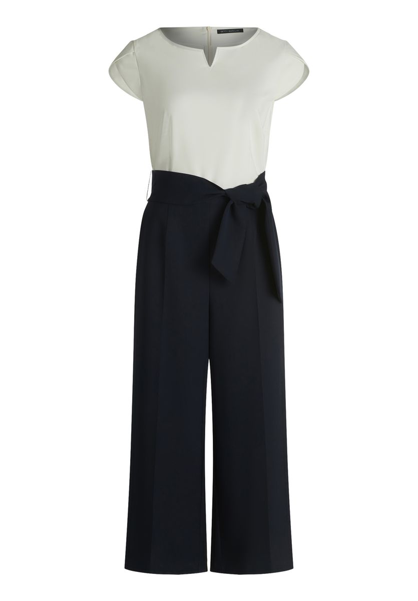 Zweifarbiger Jumpsuit mit weitem Bein