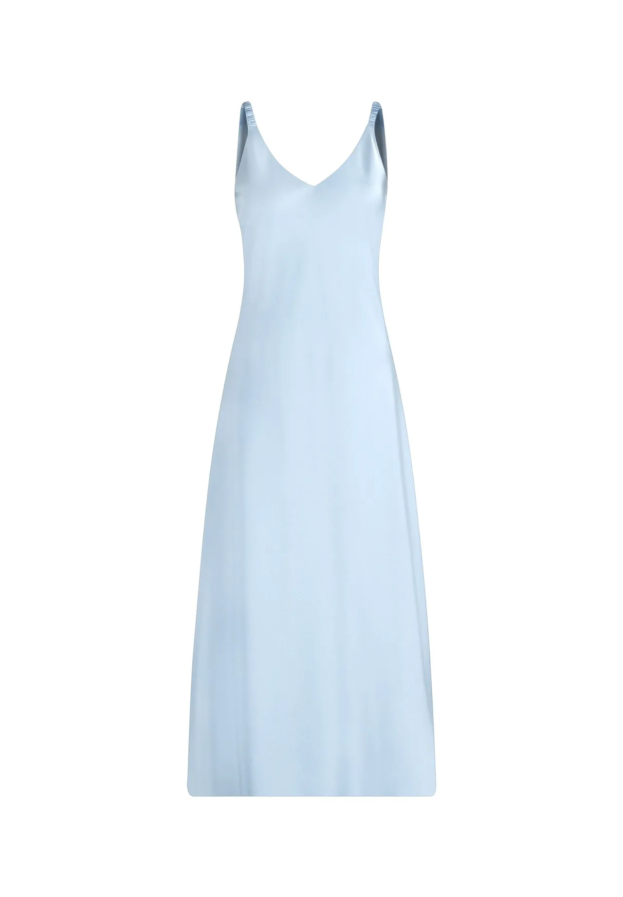 Elegantes Satin-Midikleid mit V-Ausschnitt