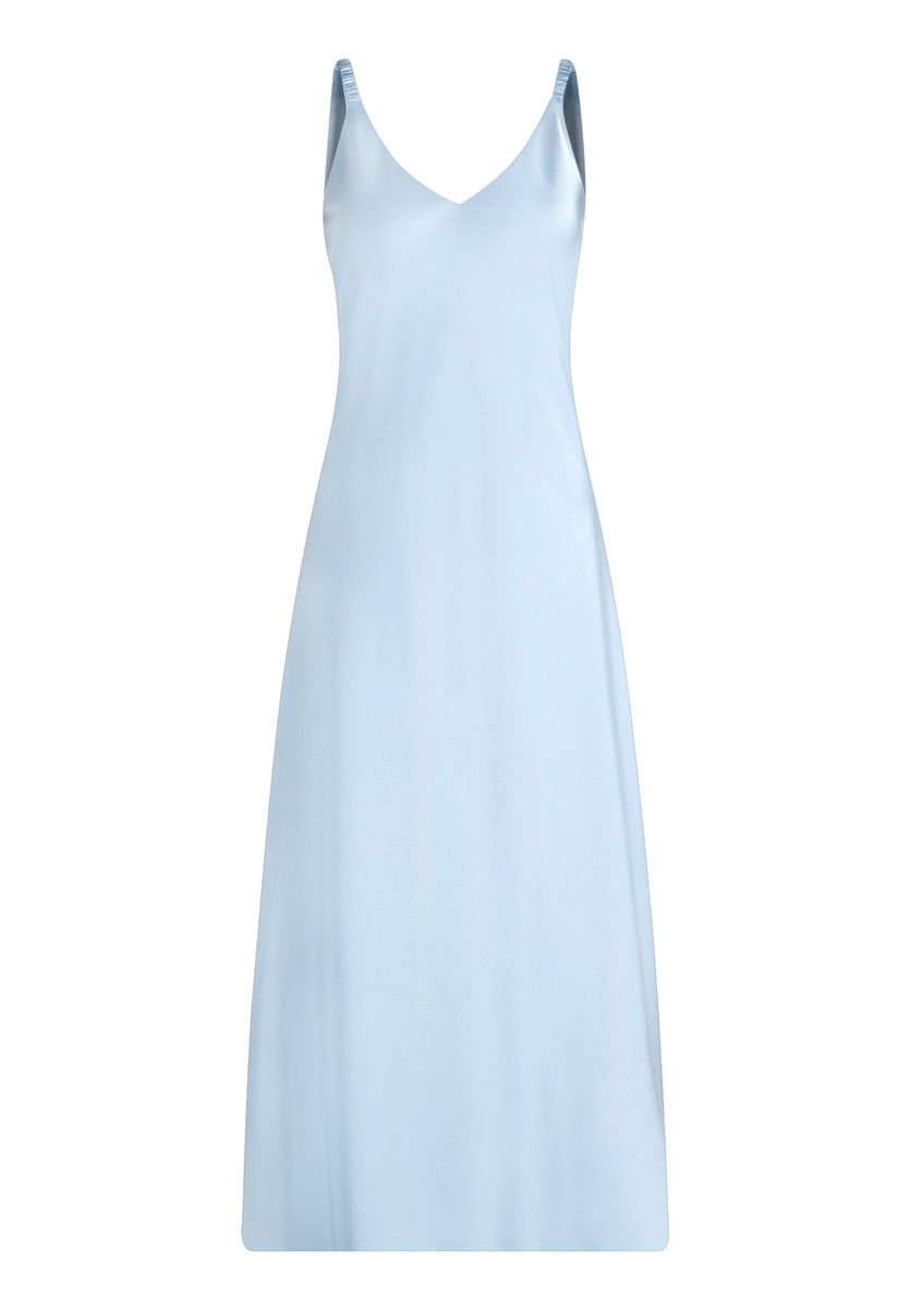 Elegantes Satin-Midikleid mit V-Ausschnitt