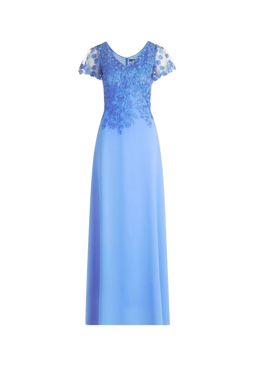 Abendkleid mit floraler Stickerei