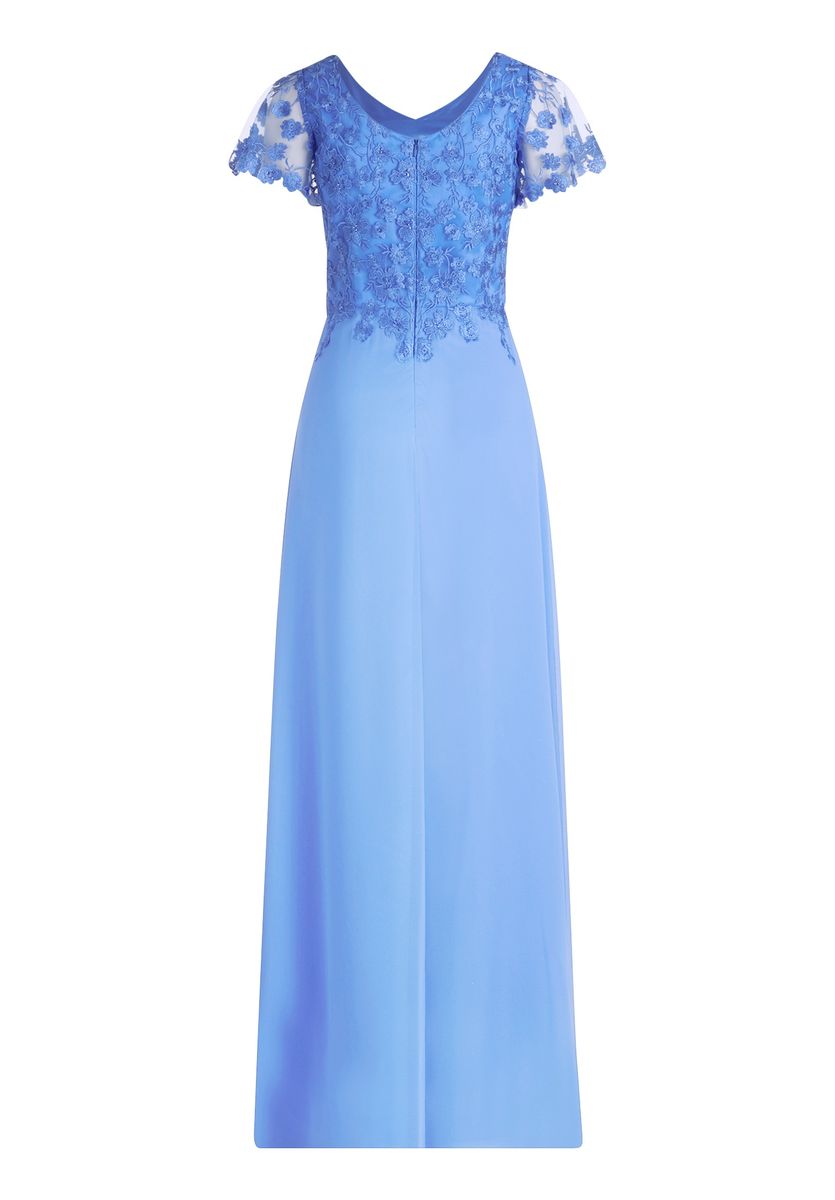 Abendkleid mit floraler Stickerei