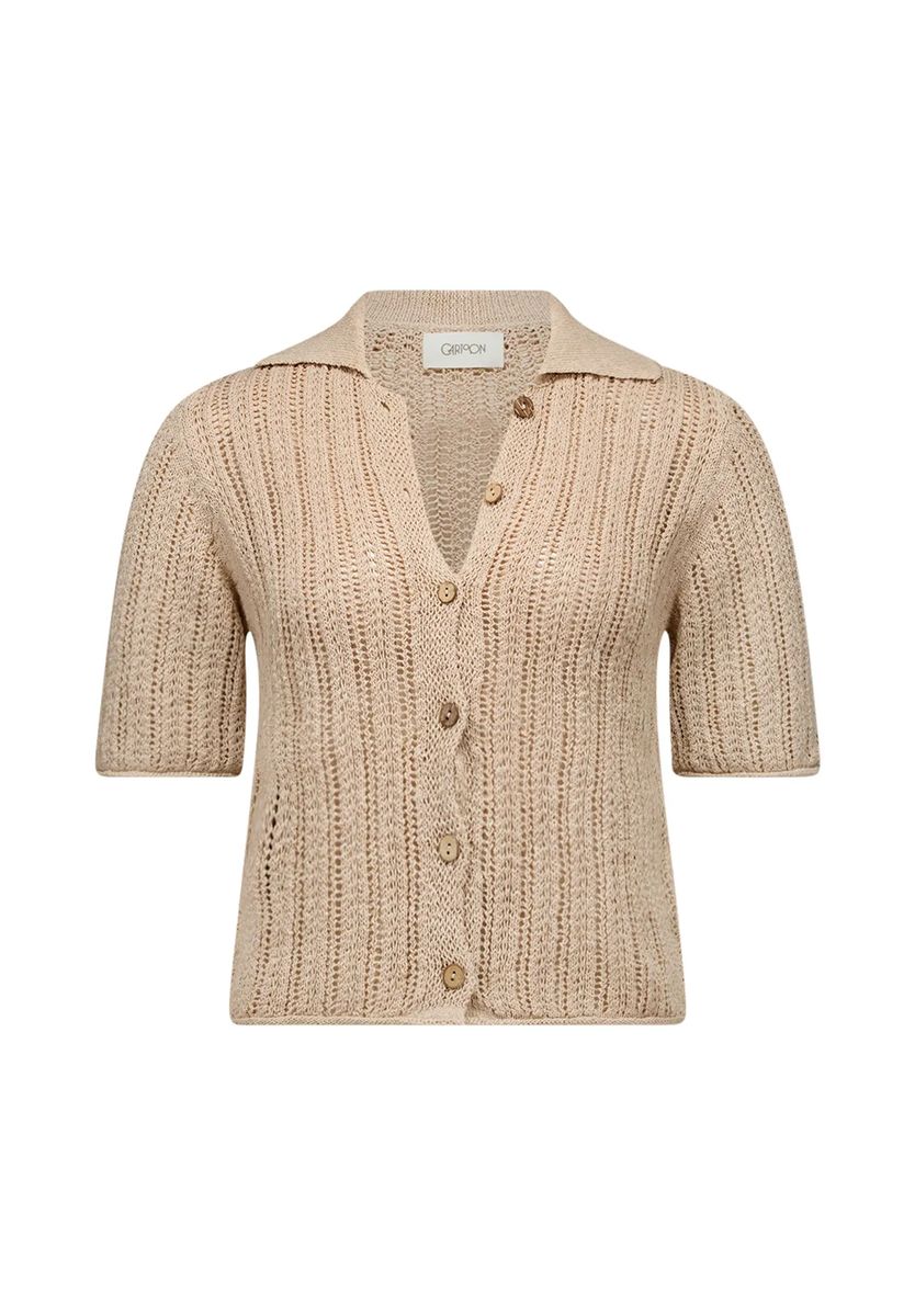 Kurzarm-Strickjacke mit Lochmuster