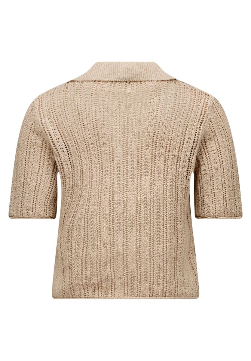 Kurzarm-Strickjacke mit Lochmuster