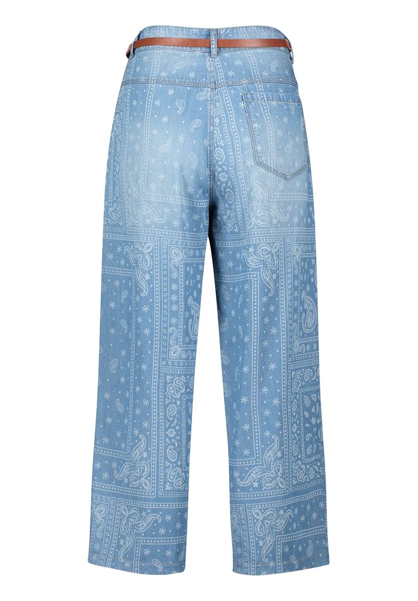 Paisley-Jeans mit hohem Bund