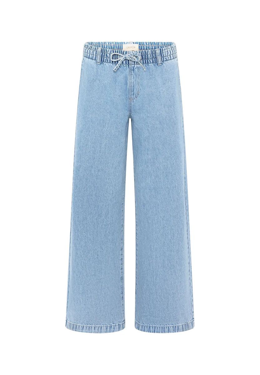 Bequeme Jeans mit Tunnelzugbund