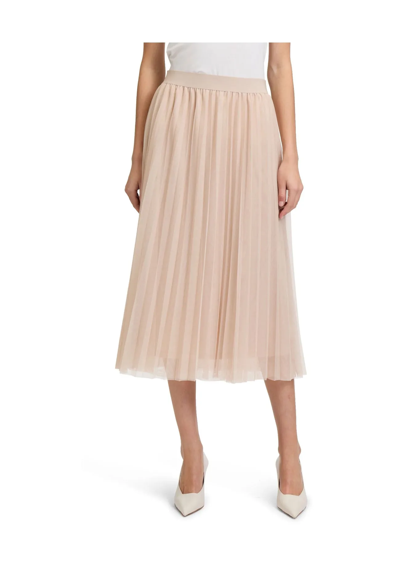 Eleganter Plissee-Mesh-Midirock
