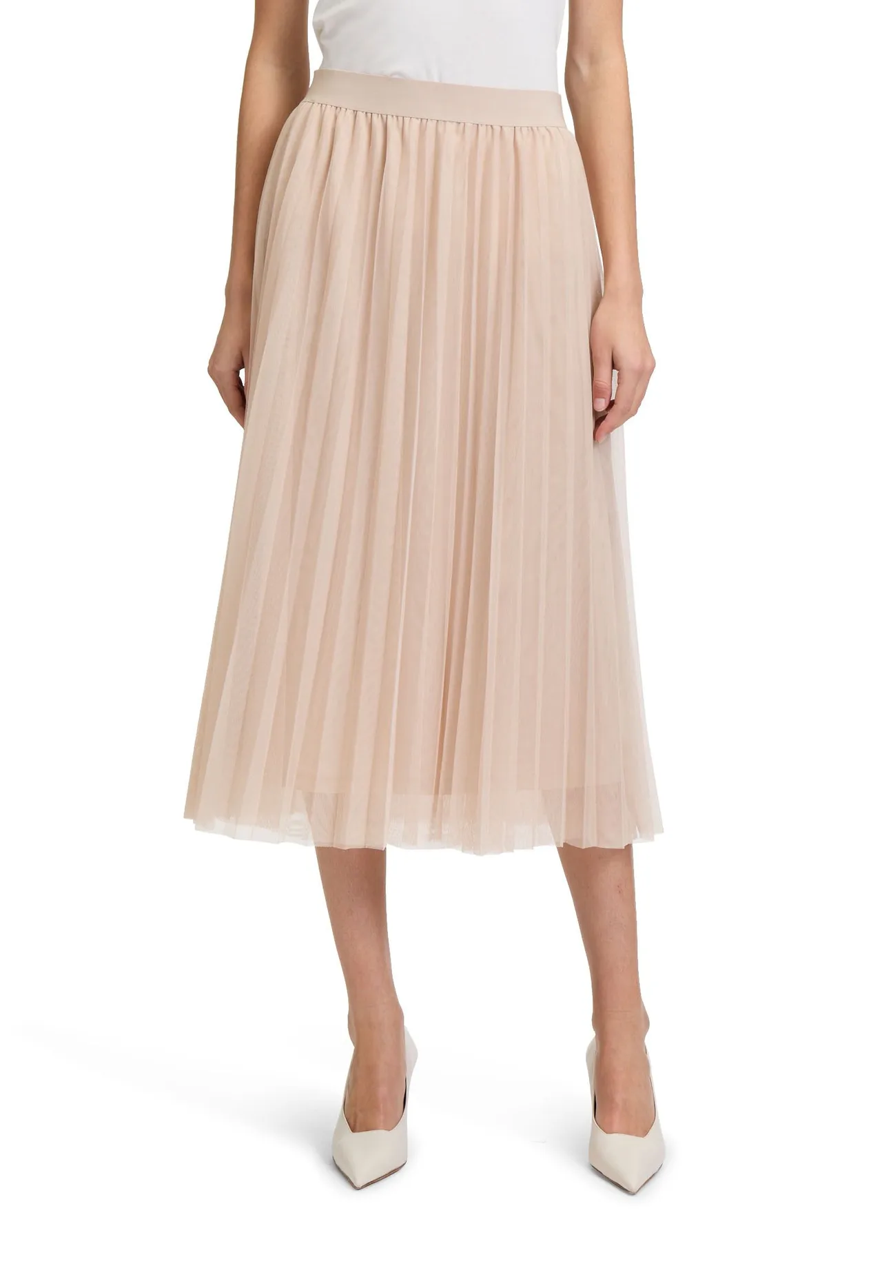Eleganter Plissee-Mesh-Midirock