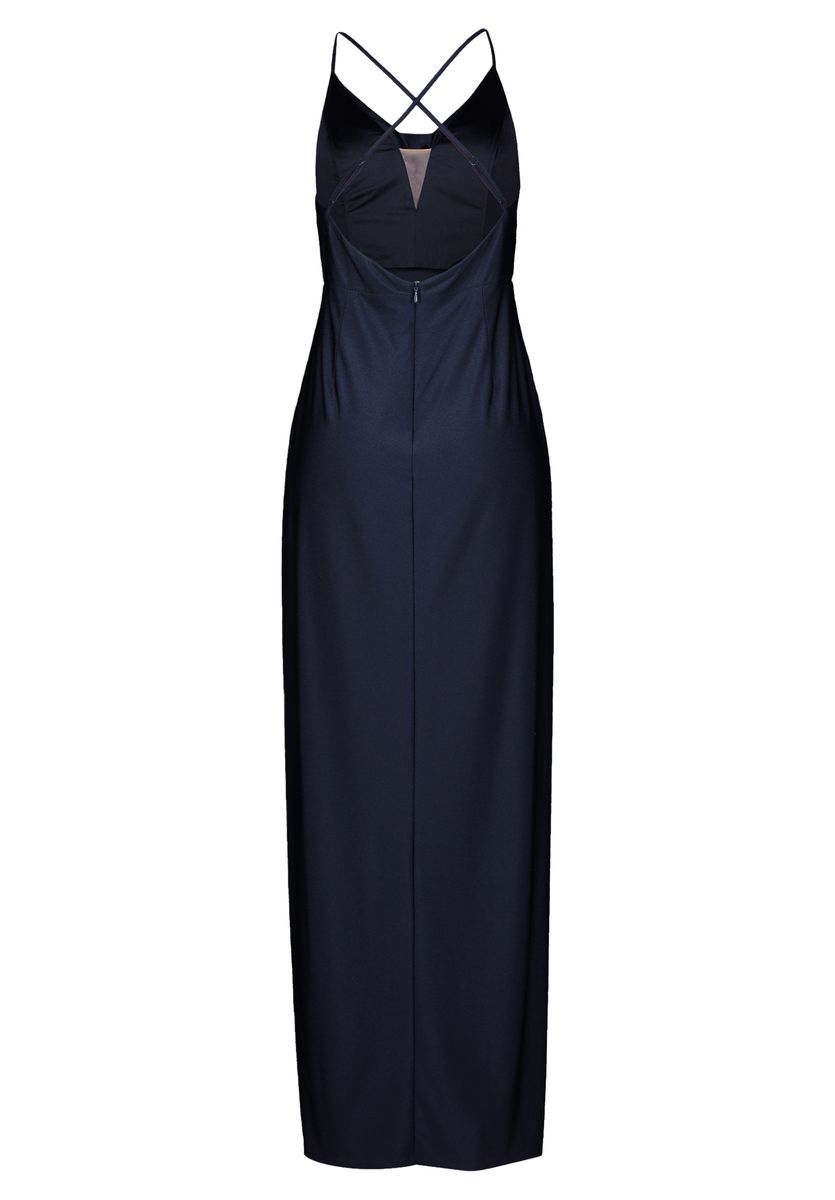Elegantes Satin-Maxikleid mit Wasserfallausschnitt