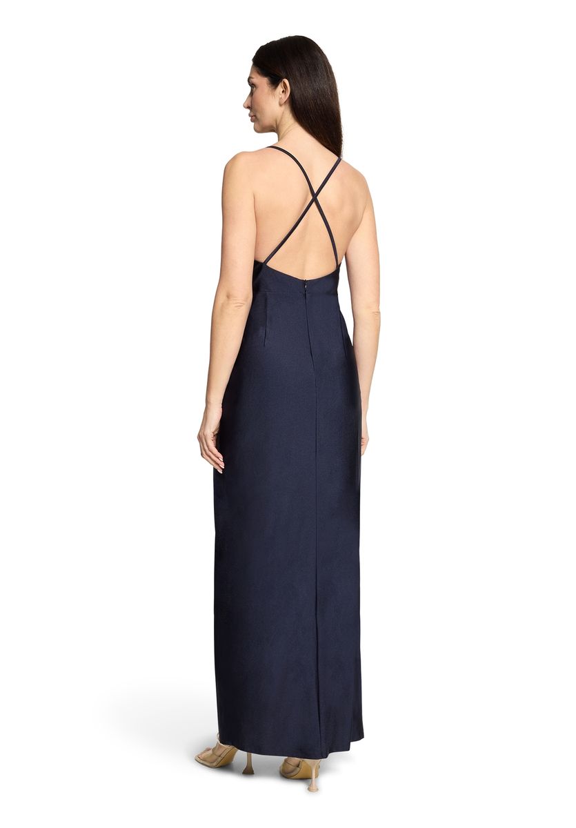 Elegantes Satin-Maxikleid mit Wasserfallausschnitt