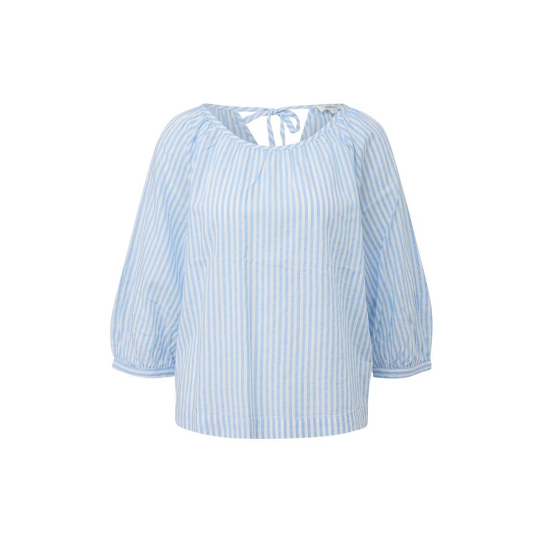 Gestreifte Bluse mit Rückenschleife