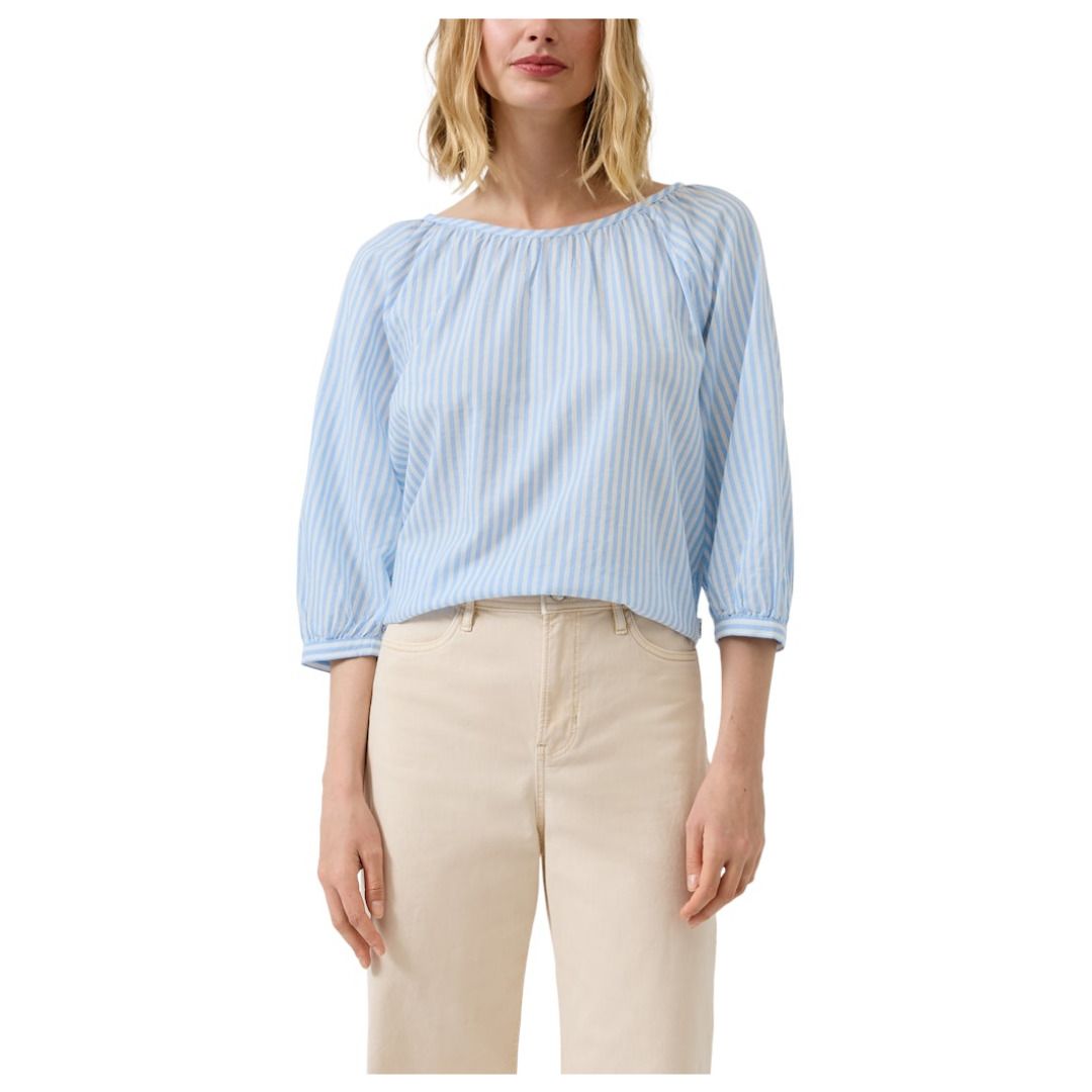 Gestreifte Bluse mit Rückenschleife